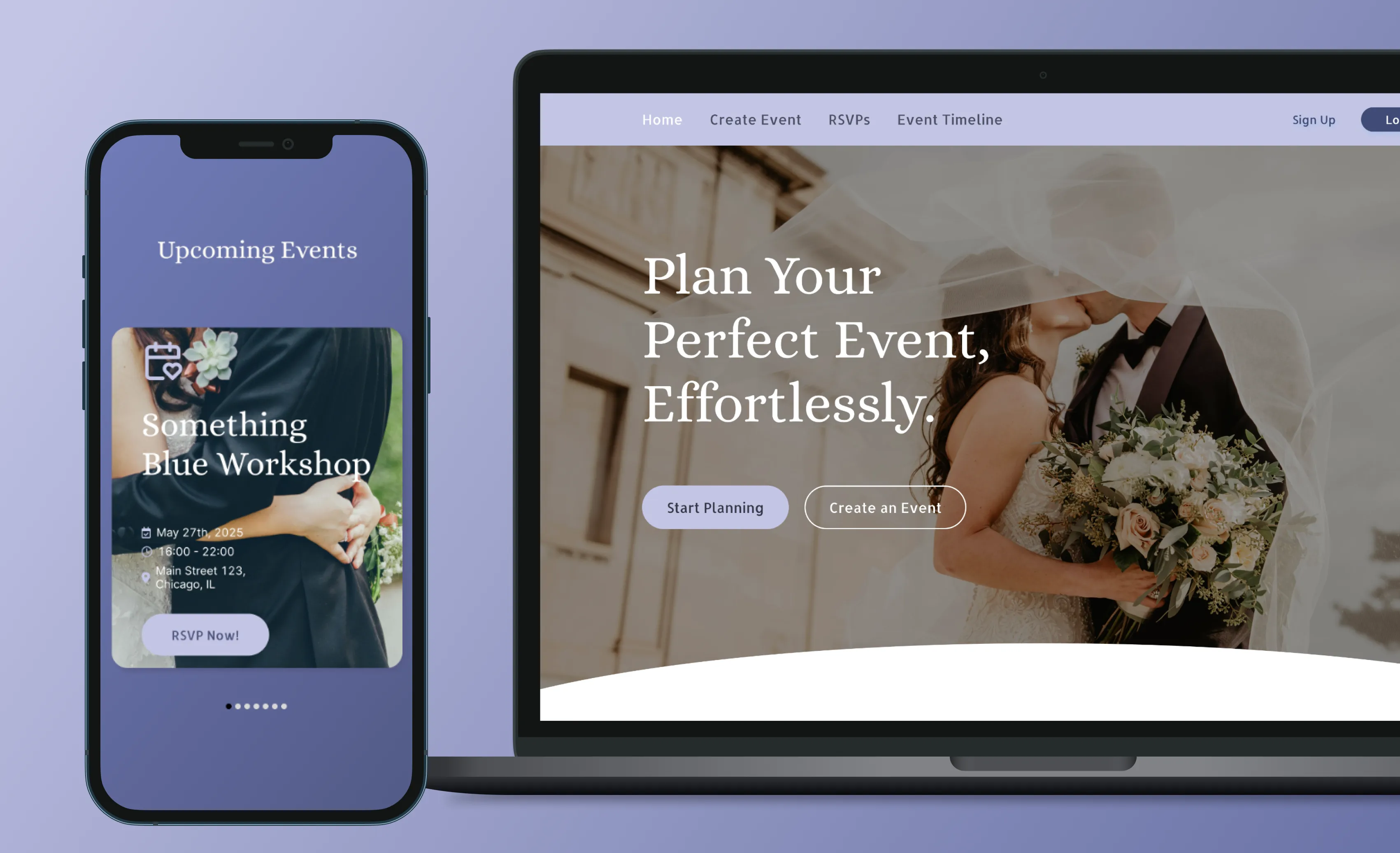 Captura de pantalla del Event Planning & RSVP Platform