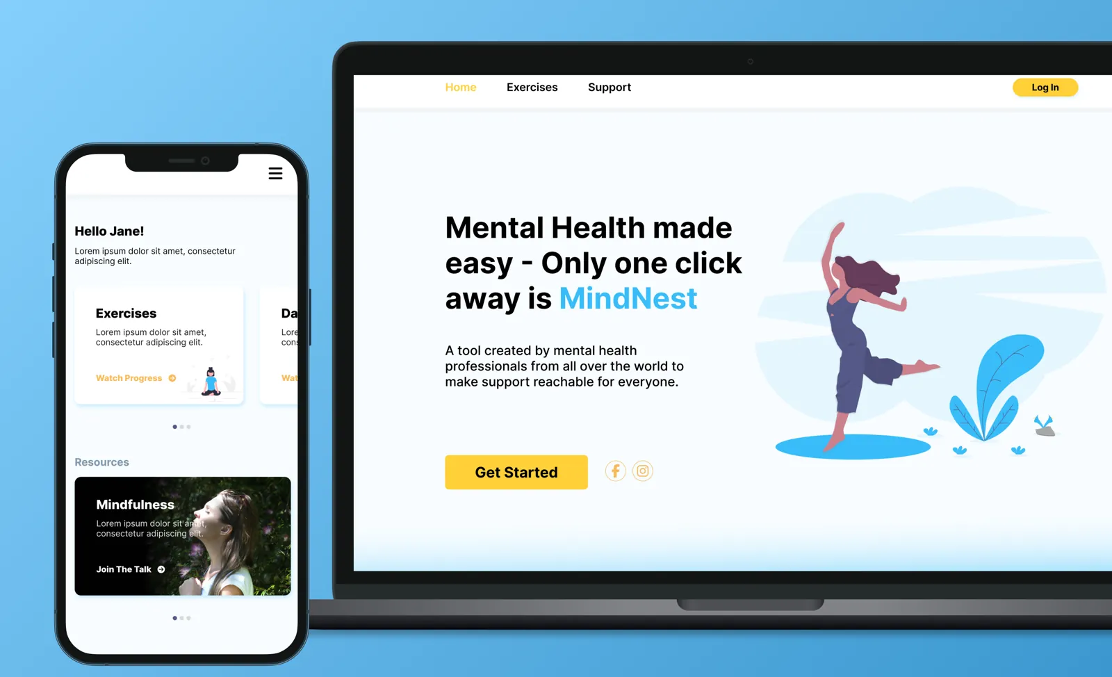 MindSpace mental health support platform on desktop and mobile