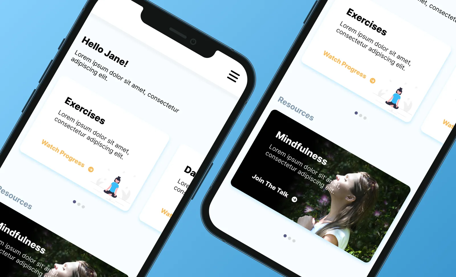 Early visual exploration on mobile (working name: MindNest)